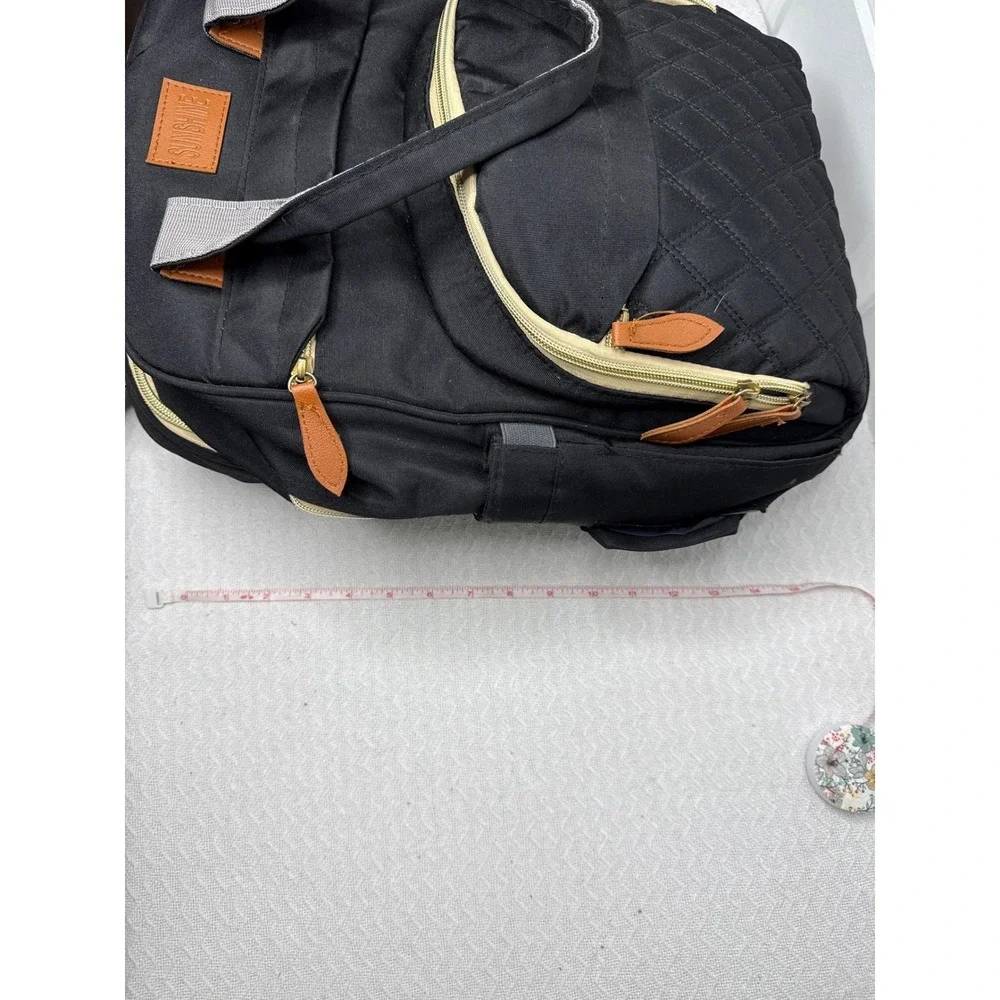Sunshine‎ Diaper Bag Backpack Black Quilted Large Baby Travel